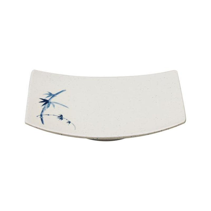 Thunder Group Melamine Asian 6 3/4" X 4 1/2" BBQ PLATE (M), BLUE BAMBOO,1 doz