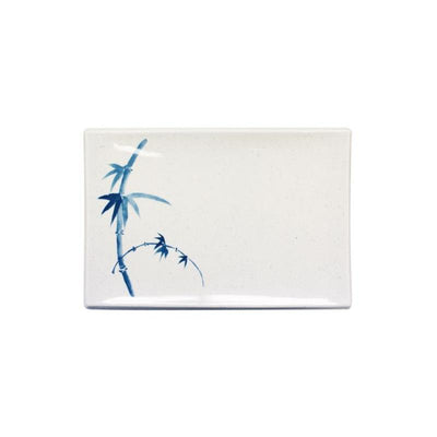 Thunder Group Melamine Asian 8 1/4" X 5 5/8" BBQ PLATE (L), BLUE BAMBOO,1 doz
