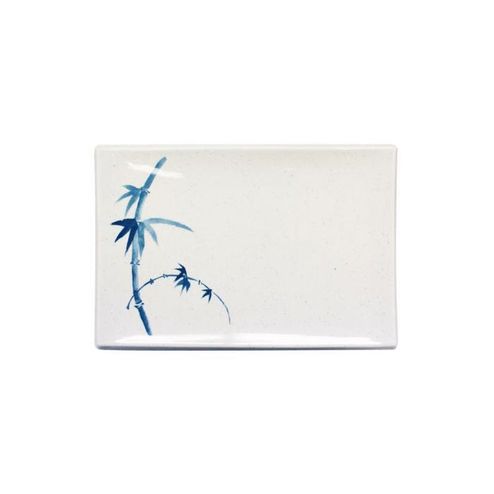 Thunder Group Melamine Asian 8 1/4" X 5 5/8" BBQ PLATE (L), BLUE BAMBOO,1 doz