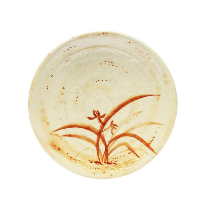 Thunder Group Melamine Asian 7 1/2" PLATE, GOLD ORCHID, 1 doz