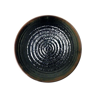 Thunder Group Melamine Asian 10 1/2" LOTUS SHAPE PLATE, TENMOKU, 1 doz