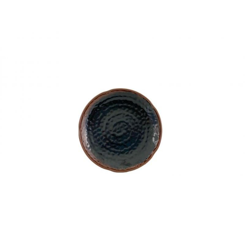 Thunder Group Melamine Asian 7 1/4" LOTUS SHAPE PLATE, TENMOKU, 1 doz