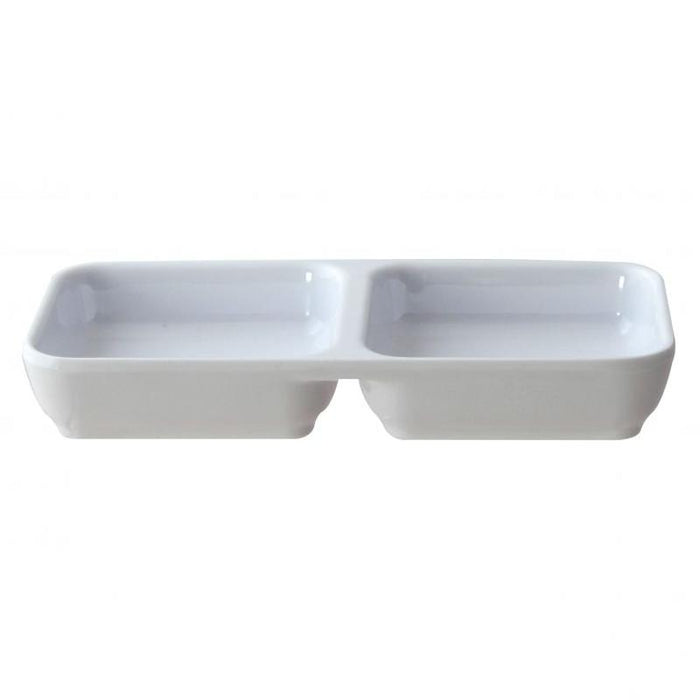 Thunder Group Melamine Asian 4 OZ, 6" X 3" TWIN SAUCE DISH, 1 doz