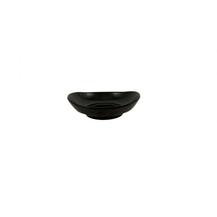 Thunder Group Melamine Asian 4 OZ, 4 1/2" ROUND SAUCER, 1" DEEP, BLACK , 1 doz