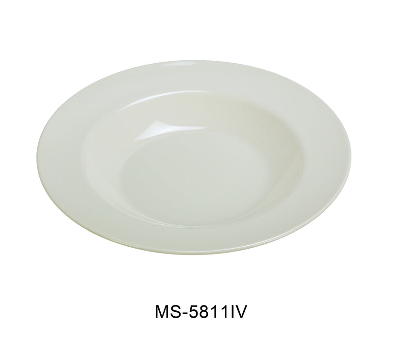 Yanco MS-5811IV Mile Stone Pasta Bowl, Shape: Round, Color: Ivory, Material: Melamine, Pack of 24