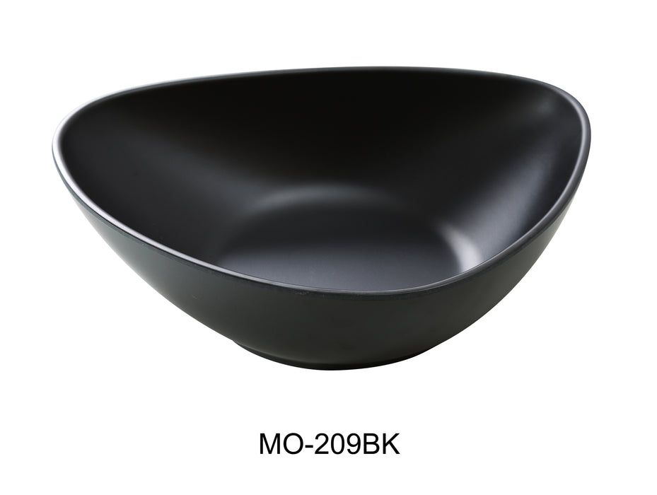 Yanco MO-209BK Moderne 9" DEEP Triangle/Soup Plate, Shape: Triangular, Color: Black, Material: Melamine, Pack of 24