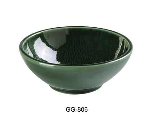 Yanco  GG-806 Green Gem Nappie Bowl, Shape: Round, Color: Green, Material: China, Pack of 36
