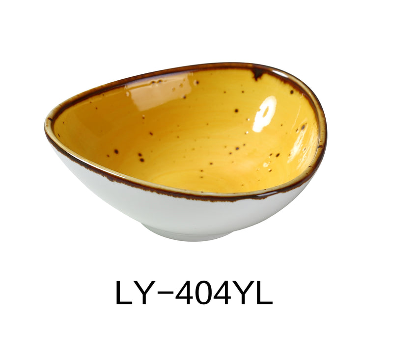Yanco LY-404YL Lyon 4.75" Triangle Sauce Bowl 5 OZ, Shape: Abstract, Color: Yellow, Material: China, Pack of 36