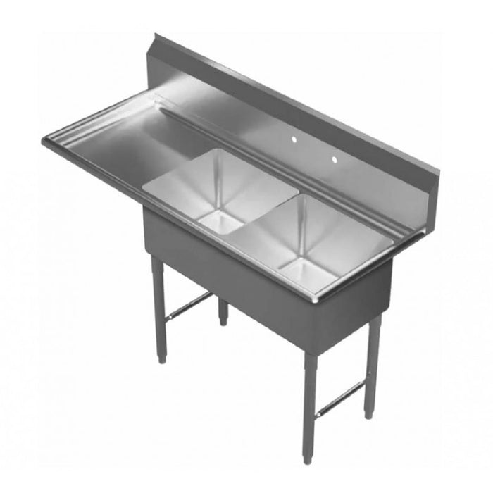 GSW 2 Compartment Sink - Left Drain Board