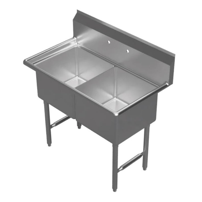 GSW 2 Compartment Sink - No Drain Board