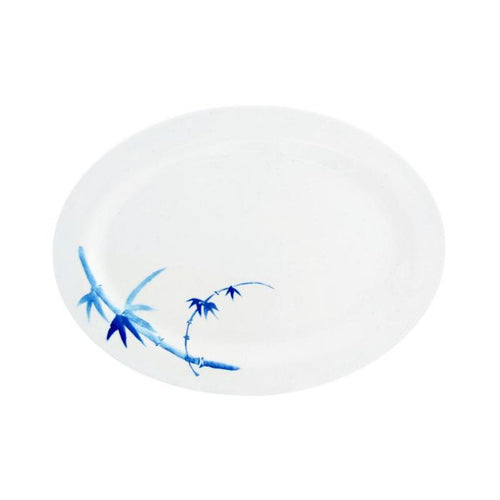 Thunder Group Melamine Asian 9" X 6 5/8" PLATTER, BLUE BAMBOO,1 doz