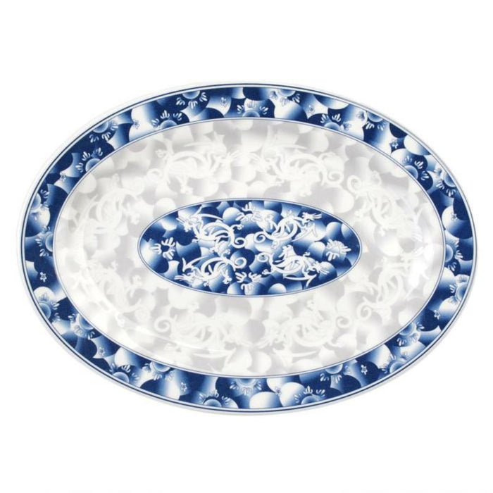 Thunder Group Melamine Asian 9 7/8" X 7 1/4" PLATTER, BLUE DRAGON,1 doz