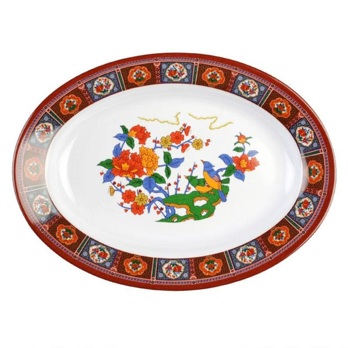 Thunder Group Melamine Asian 7 OZ, 7 7/8" SOUP PLATE, PEACOCK, 1 doz