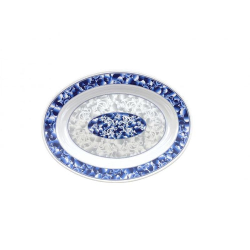 Thunder Group Melamine Asian 24 OZ, 13" X 9 3/4" DEEP PLATTER, BLUE DRAGON,1 doz