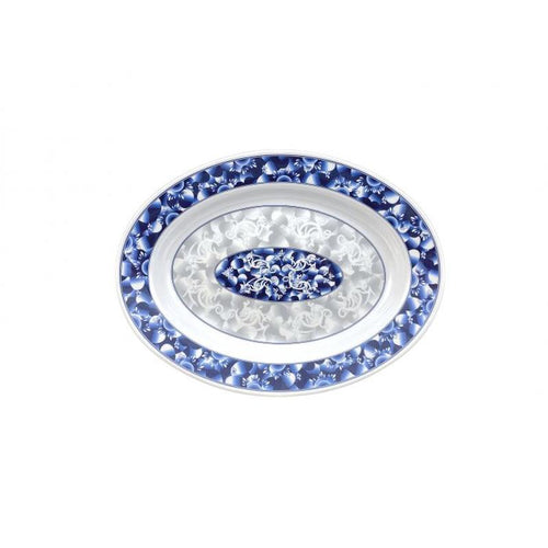 Thunder Group Melamine Asian 28 OZ, 14 1/8" X 10 5/8" DEEP PLATTER, BLUE DRAGON,1 doz