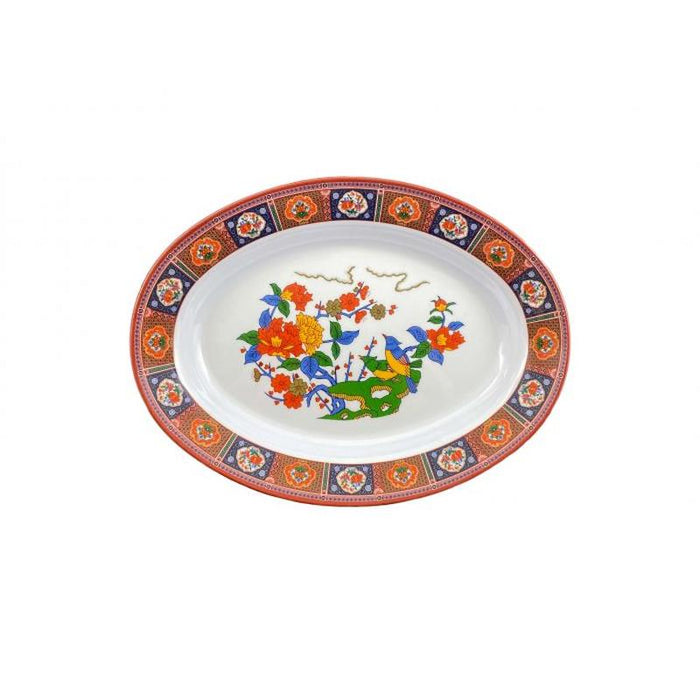 Thunder Group Melamine Asian 28 OZ, 14 1/8" X 10 5/8" DEEP PLATTER, PEACOCK, 1 doz