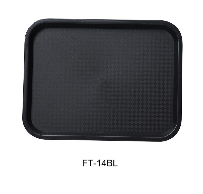Yanco FT-14BL Serving Trays 14" X 10" FAST FOOD TRAY BLACK, Shape: Rectangular, Color: Black, Material: Plastic, Pack of 24