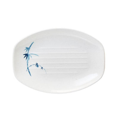 Thunder Group Melamine Asian 9" X 6 1/2" TERIYAKI TRAY, BLUE BAMBOO,1 doz