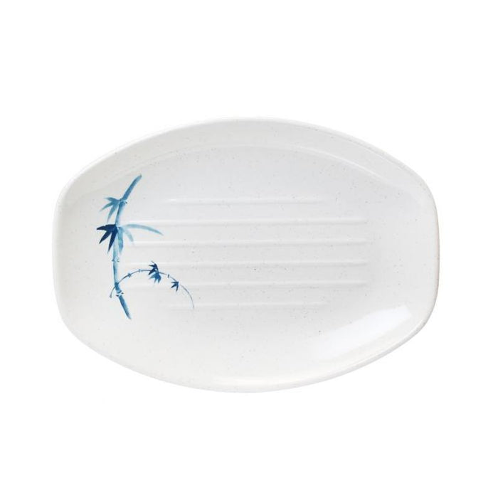 Thunder Group Melamine Asian 23 OZ, 10 3/4" X 7 7/8" TERIYAKI TRAY, BLUE BAMBOO,1 doz