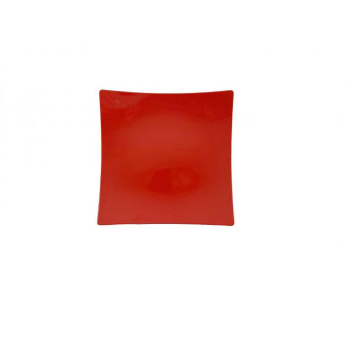 Thunder Group Melamine Asian 12 3/8 FLARE PLATE, 2 DEEP, PURE RED, 1 doz