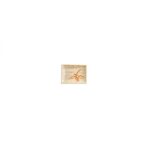 Thunder Group Melamine Asian 3 OZ, 4" X 4" WAVE SQUARE SAUCE DISH, GOLD ORCHID, 1 doz