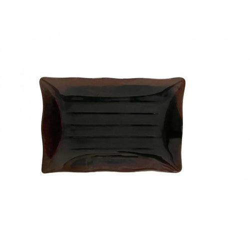 Thunder Group Melamine Asian 13 1/2" X 9 1/8" WAVE RECTANGULAR PLATE, TENMOKU, 1 doz