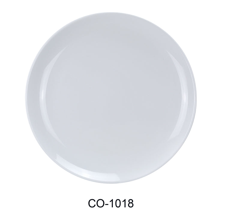 Yanco CO-1018 Coupe Pattern Round Plate, Shape: Round, Color: White, Material: Melamine, Pack of 12