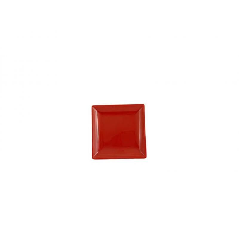 Thunder Group Melamine Asian 4 1/2 SQUARE PLATE, 1/2 DEEP, PURE RED, 1 doz