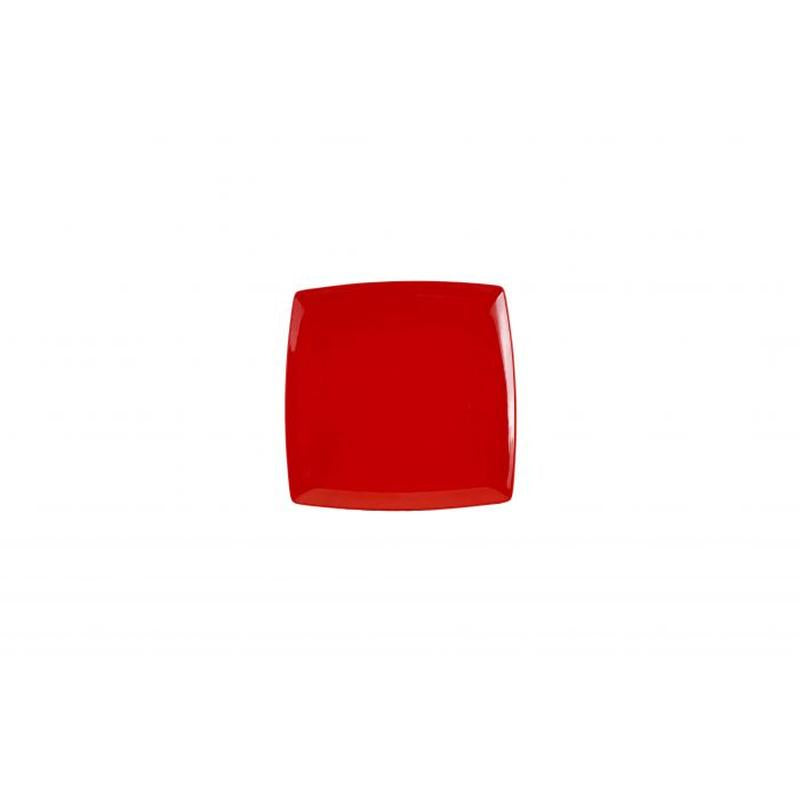 Thunder Group Melamine Asian 7 1/4 SQUARE PLATE, 1/2 DEEP, PURE RED, 1 doz