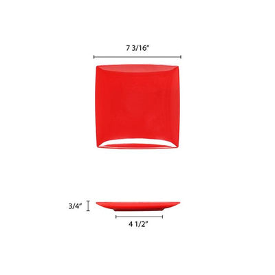 Thunder Group Melamine Asian 7 1/4 SQUARE PLATE, 1/2 DEEP, PURE RED, 1 doz