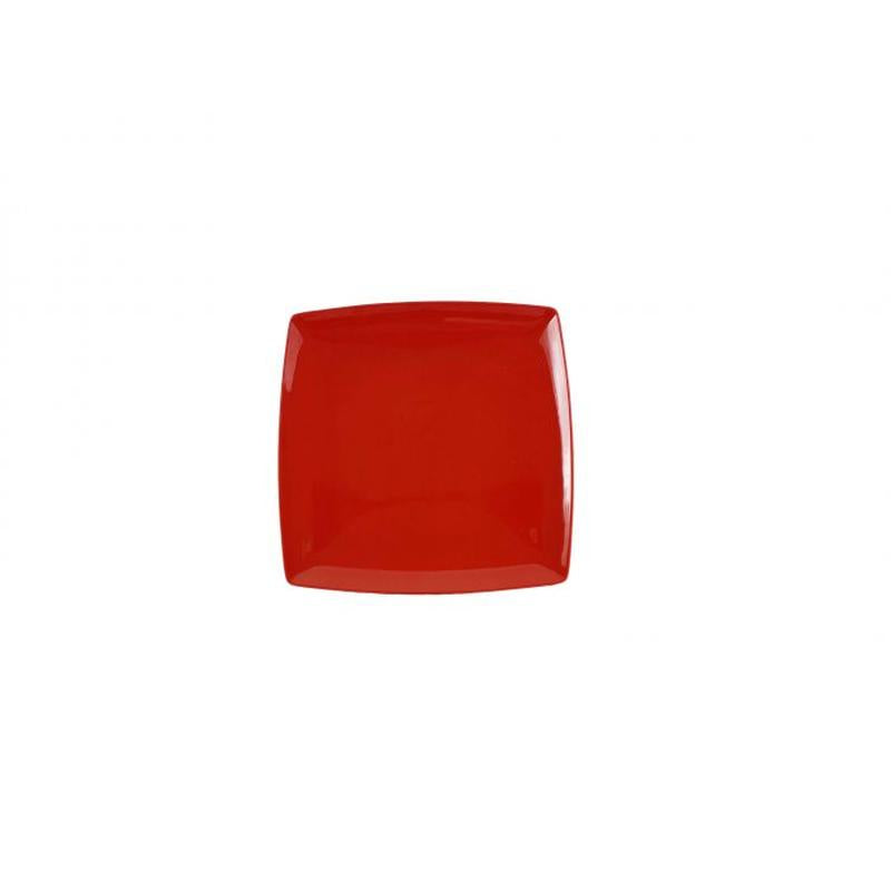 Thunder Group Melamine Asian 9 SQUARE PLATE, 1 DEEP, PURE RED, 1 doz