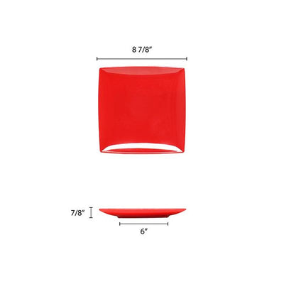 Thunder Group Melamine Asian 9 SQUARE PLATE, 1 DEEP, PURE RED, 1 doz
