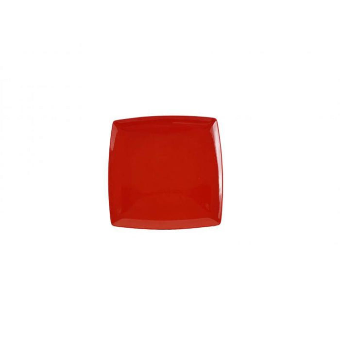 Thunder Group Melamine Asian 10 SQUARE PLATE, 1 DEEP, PURE RED, 1 doz