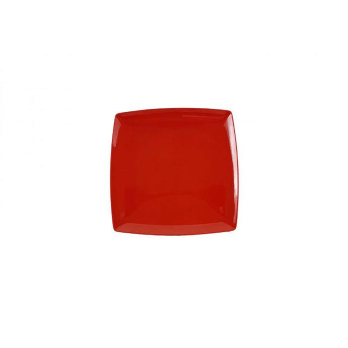 Thunder Group Melamine Asian 12 SQUARE PLATE, 1 DEEP, PURE RED, 1 doz