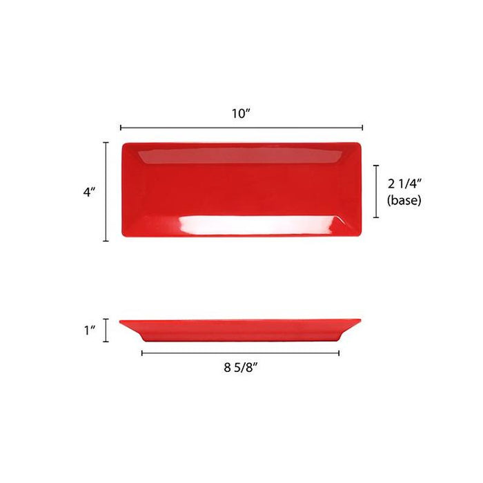 Thunder Group Melamine Asian 10 1/4 x 4 PLATE, 1 DEEP, PURE RED, 1 doz