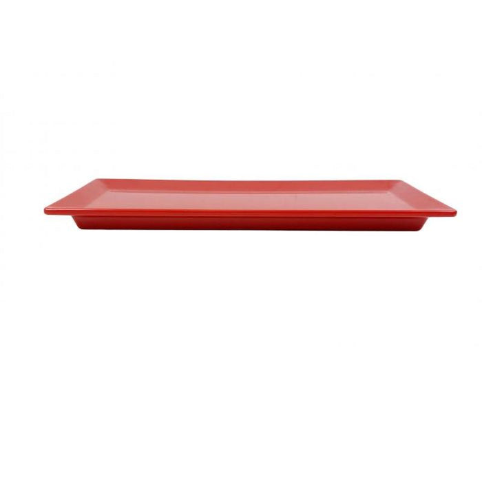 Thunder Group Melamine Asian 15 X 5 1/4 PLATE, 1 DEEP, PURE RED, 1 doz