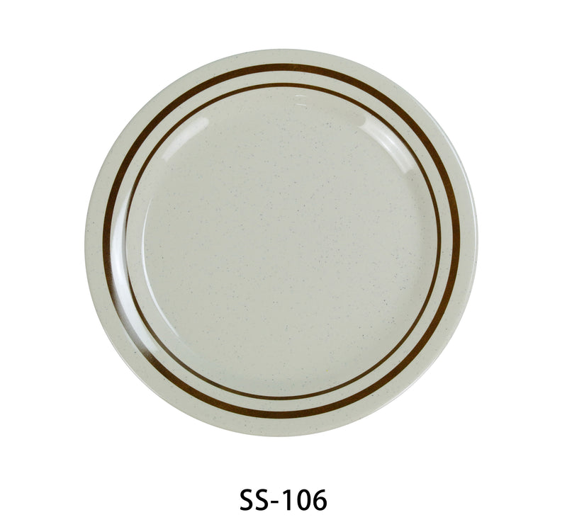 Yanco SS-106 Sesame Round Bread Plate, Melamine, Pack of 48 (4 Dz)