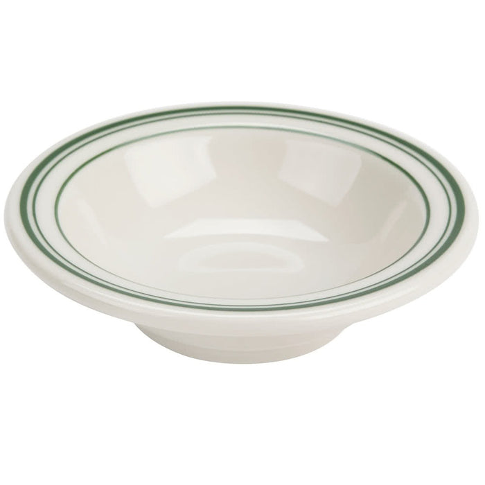 Yanco GB-32 Green Band Fruit Bowl, Shape: Round, Color: White and Green, Material: China, Pack of 36