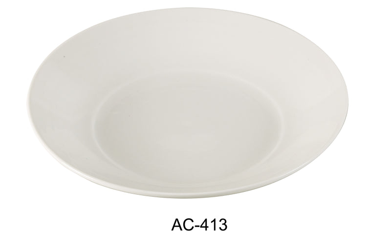 Yanco AC-413 ABCO 13" Salad Plate, Shape: Round, Color: White, Material: China, Pack of 12