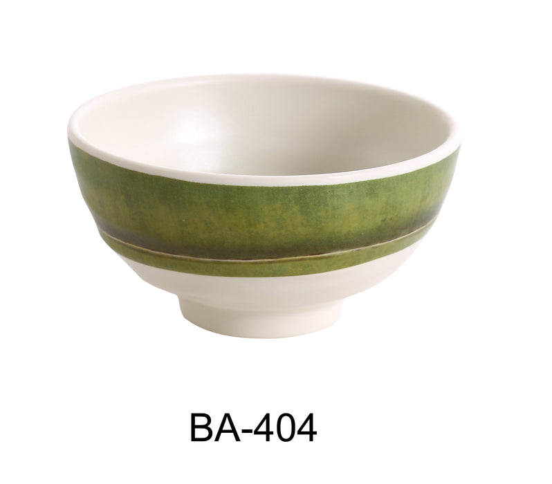 Yanco BA-404 Bamboo Style Rice Bowl, Shape: Round, Color: Green, Material: Melamine, Pack of 48