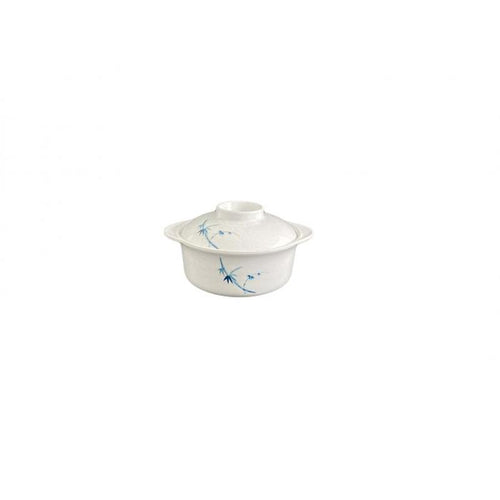 Thunder Group Melamine Asian 12 OZ, 4 7/8" MISO BOWL W/ LID, BLUE BAMBOO,1 doz