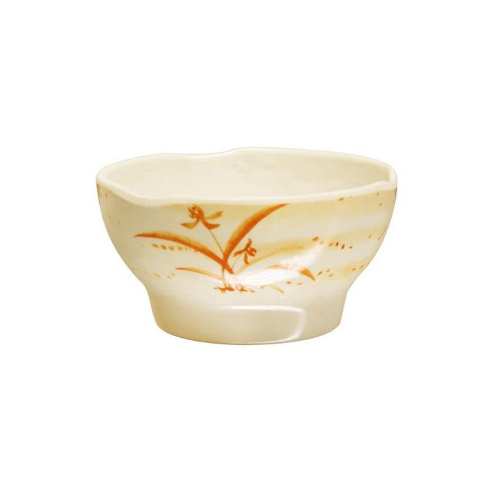 Thunder Group Melamine Asian 10 OZ, 4 1/2" WAVE RICE BOWL, GOLD ORCHID, 1 doz