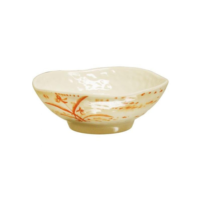 Thunder Group Melamine Asian 7 OZ, 4 3/4" WAVE RICE BOWL, GOLD ORCHID, 1 doz