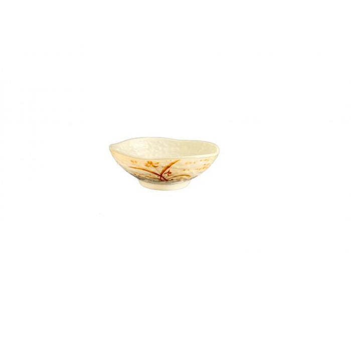 Thunder Group Melamine Asian 12.5 OZ, 5" WAVE RICE BOWL, GOLD ORCHID, 1 doz