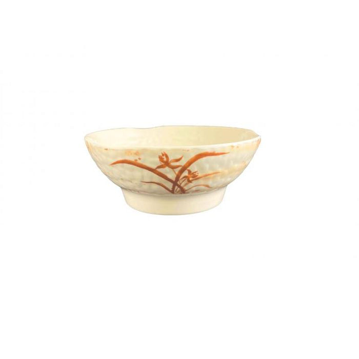 Thunder Group Melamine Asian 38.5 OZ, 8" WAVE SOUP BOWL, GOLD ORCHID, 1 doz