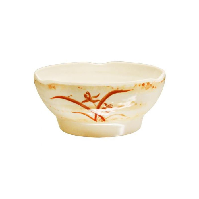 Thunder Group Melamine Asian 38.5 OZ, 8" WAVE SOUP BOWL, GOLD ORCHID, 1 doz