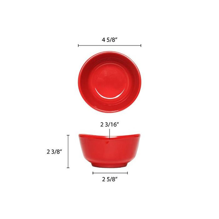 Thunder Group Melamine Asian 11 OZ, 4 1/2 X 2 1/4 BOWL, PURE RED, 1 doz