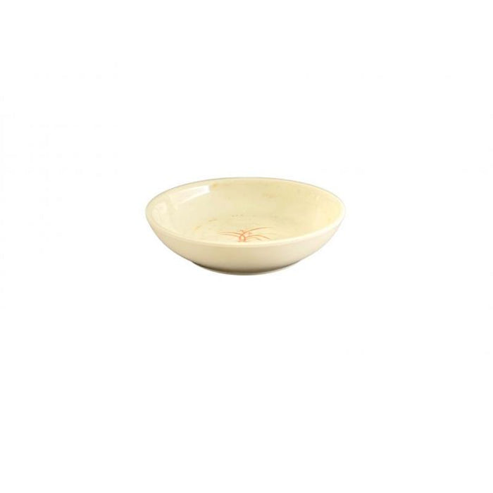 Thunder Group Melamine Asian 9 OZ, 5 1/2" BOWL (FLAT), GOLD ORCHID, 1 doz