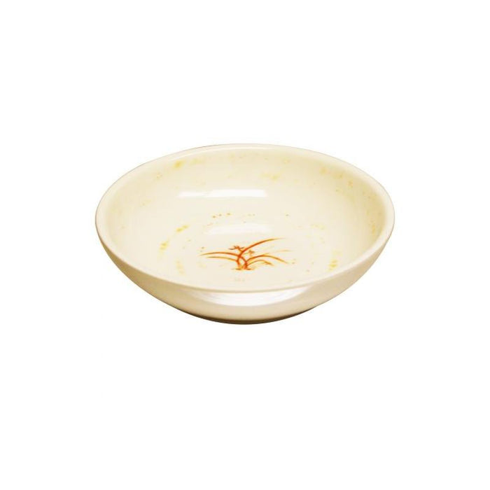 Thunder Group Melamine Asian 9 OZ, 5 1/2" BOWL (FLAT), GOLD ORCHID, 1 doz