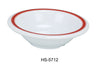 Yanco HS-5712 Houston Soup/Salad Bowl, Shape: Round, Color: White and Red, Material: Melamine, Pack of 48